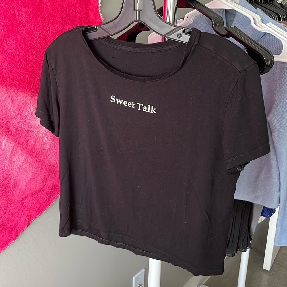 Sweet Talk Black Cropped Tshirt